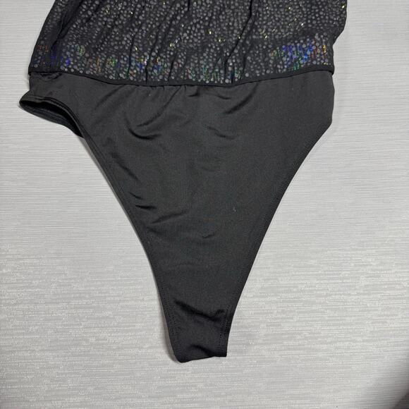Hot & Delicious Black Silver Rhinestone Mini Skirt Binkini Bottom Womens Medium - Picture 3 of 6